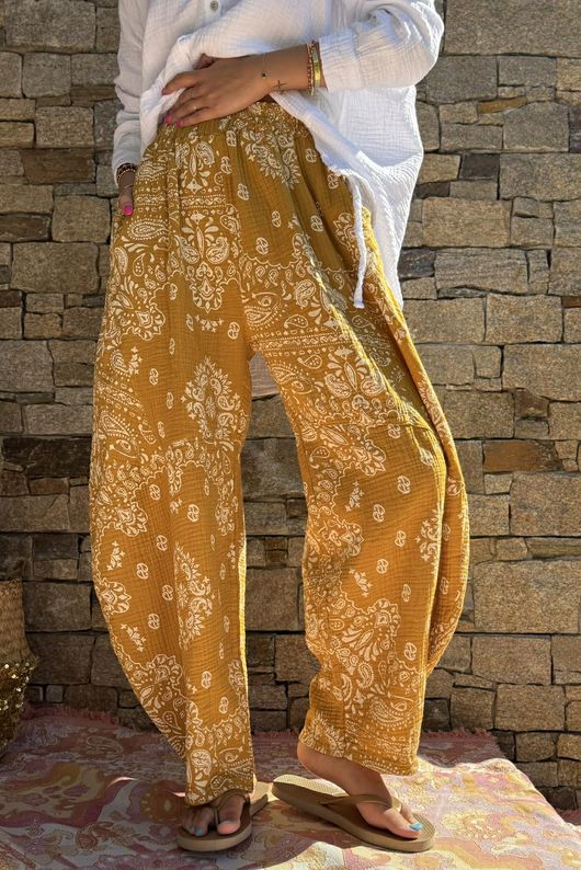Hush Pillow Cotton Bandana B Classic Barrel Pant Mustard